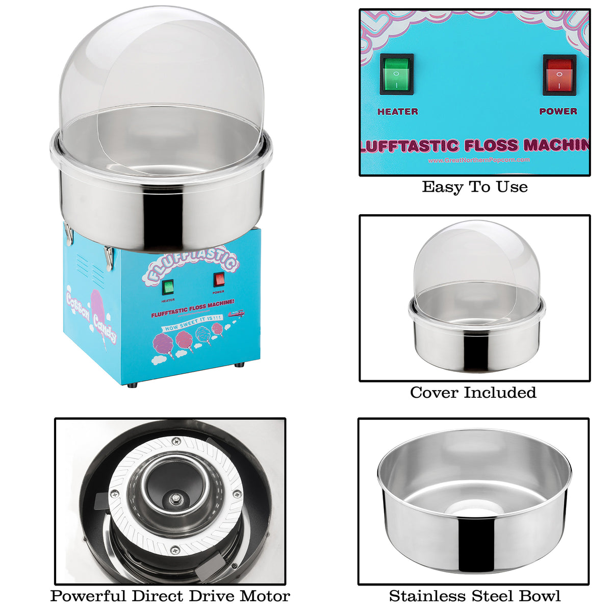 Great Northern Popcorn Candy Floss Maker and Dome