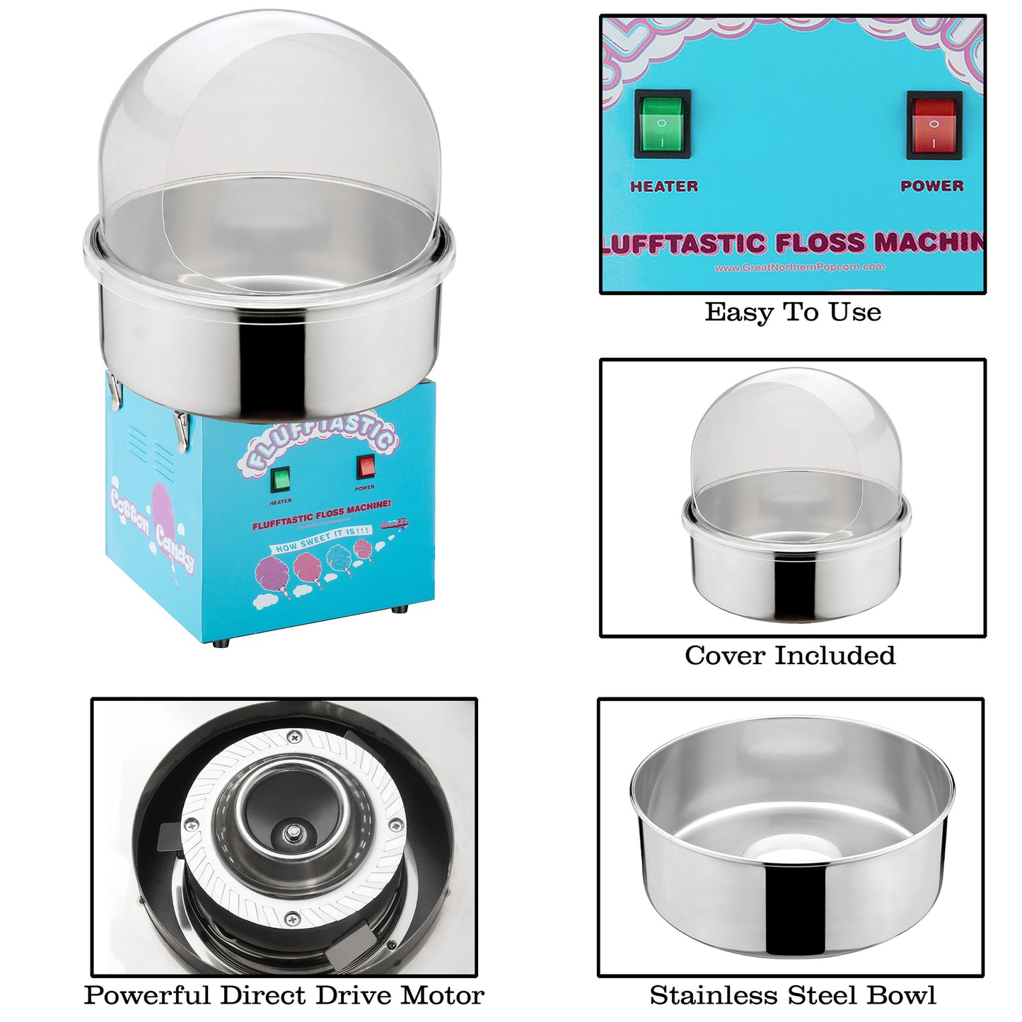 Great Northern Popcorn Candy Floss Maker and Dome