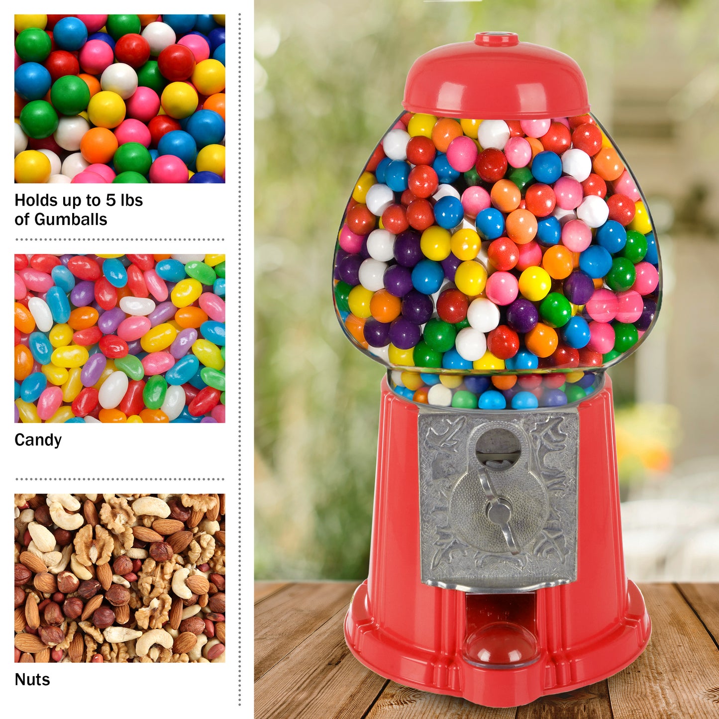 Great Northern Popcorn 15in Gumball Machine, Red