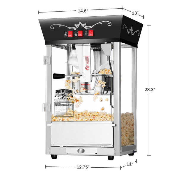 Great Northern Popcorn 8oz Matinee Popper, Black