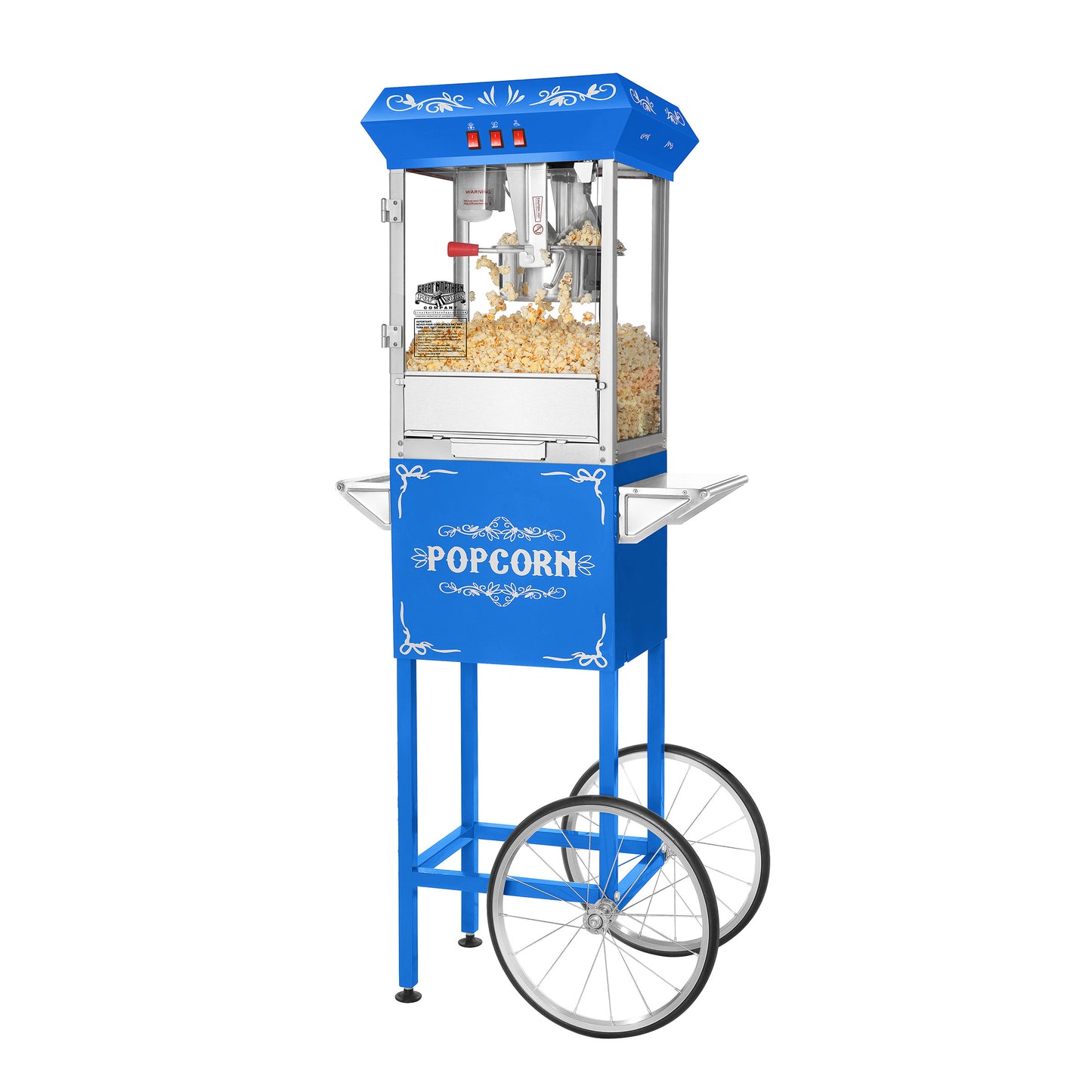Great Northern Popcorn 8oz Popper with Cart, Blue