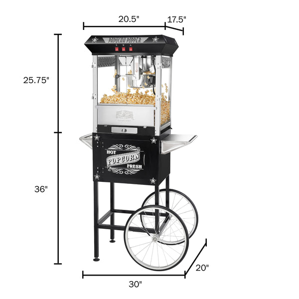 Great Northern Popcorn Paducah Popcorn Cart, Black