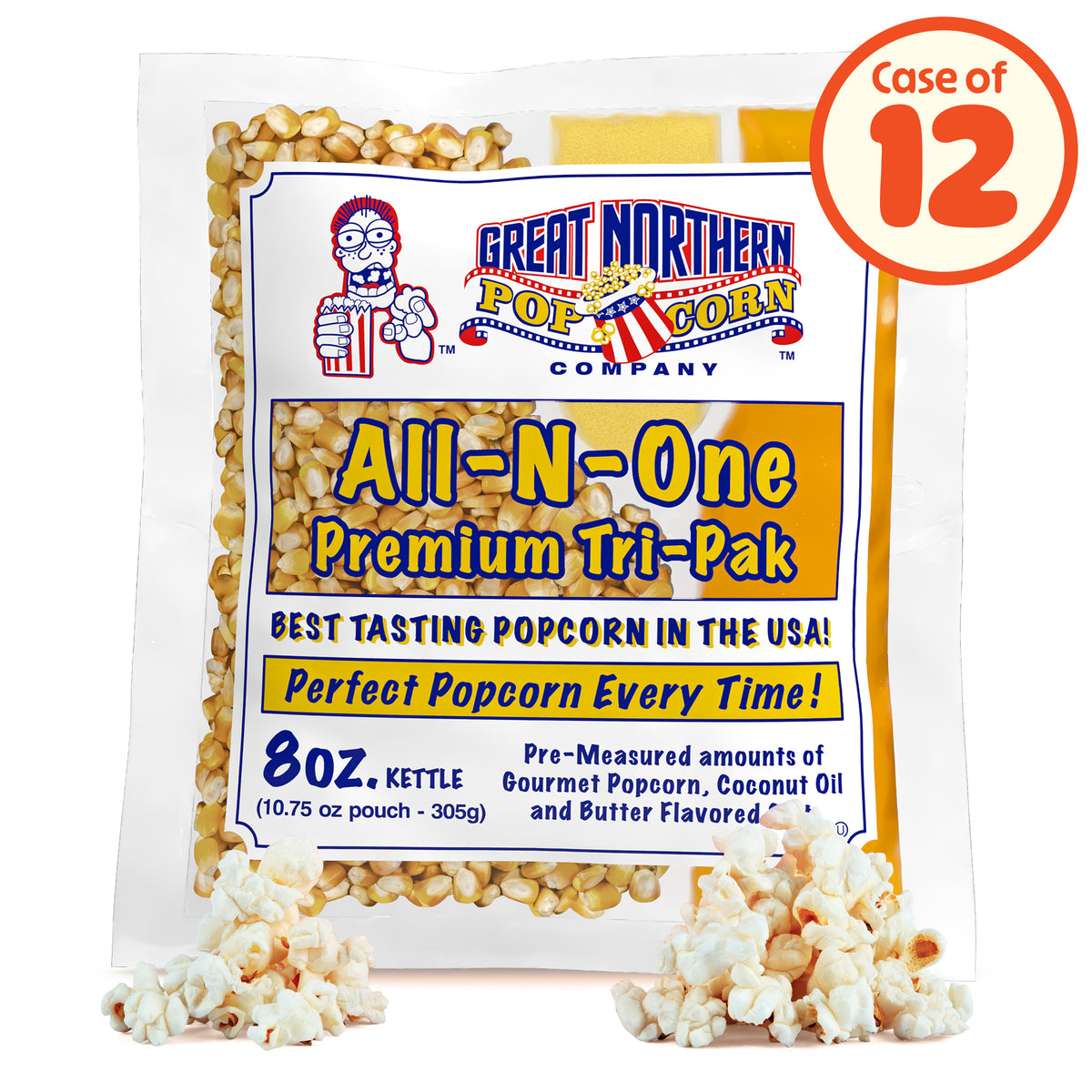 Great Northern Popcorn 8oz Size, 12 Kernel Pack Case