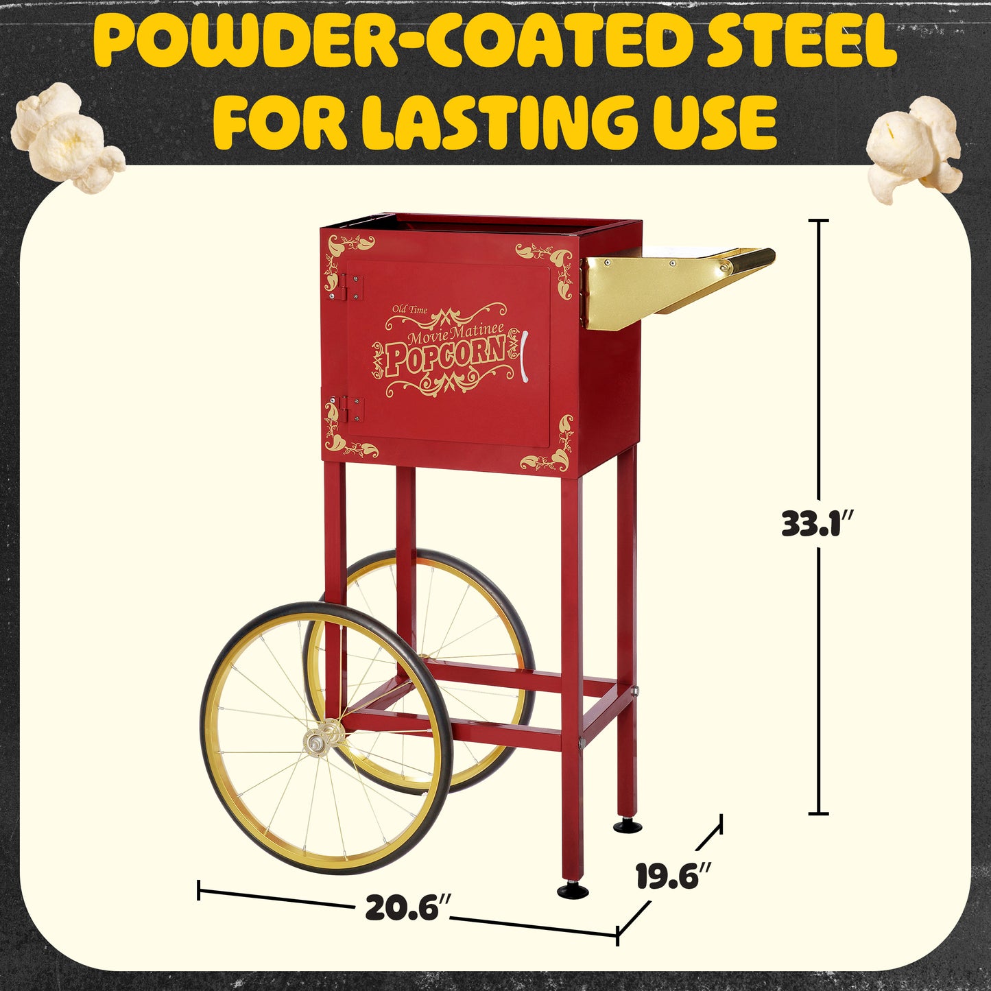Great Northern Popcorn Matinee Rolling Cart, Red