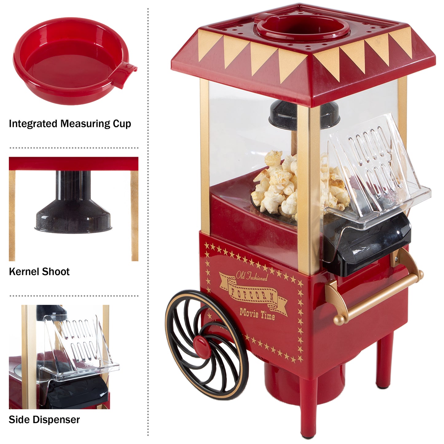 Great Northern Popcorn 6-Cup Hot Air Popper, Red