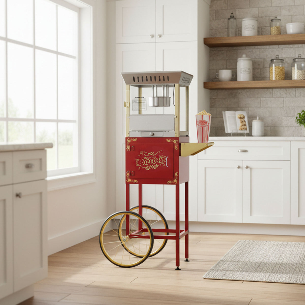 Great Northern Popcorn Matinee Rolling Cart, Red