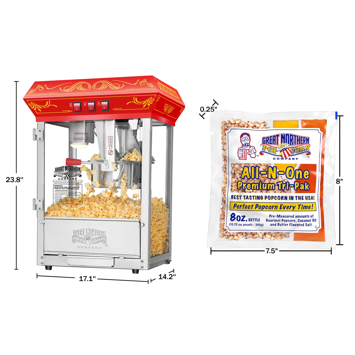 Great Northern Popcorn Pop Corn Machine with Packs