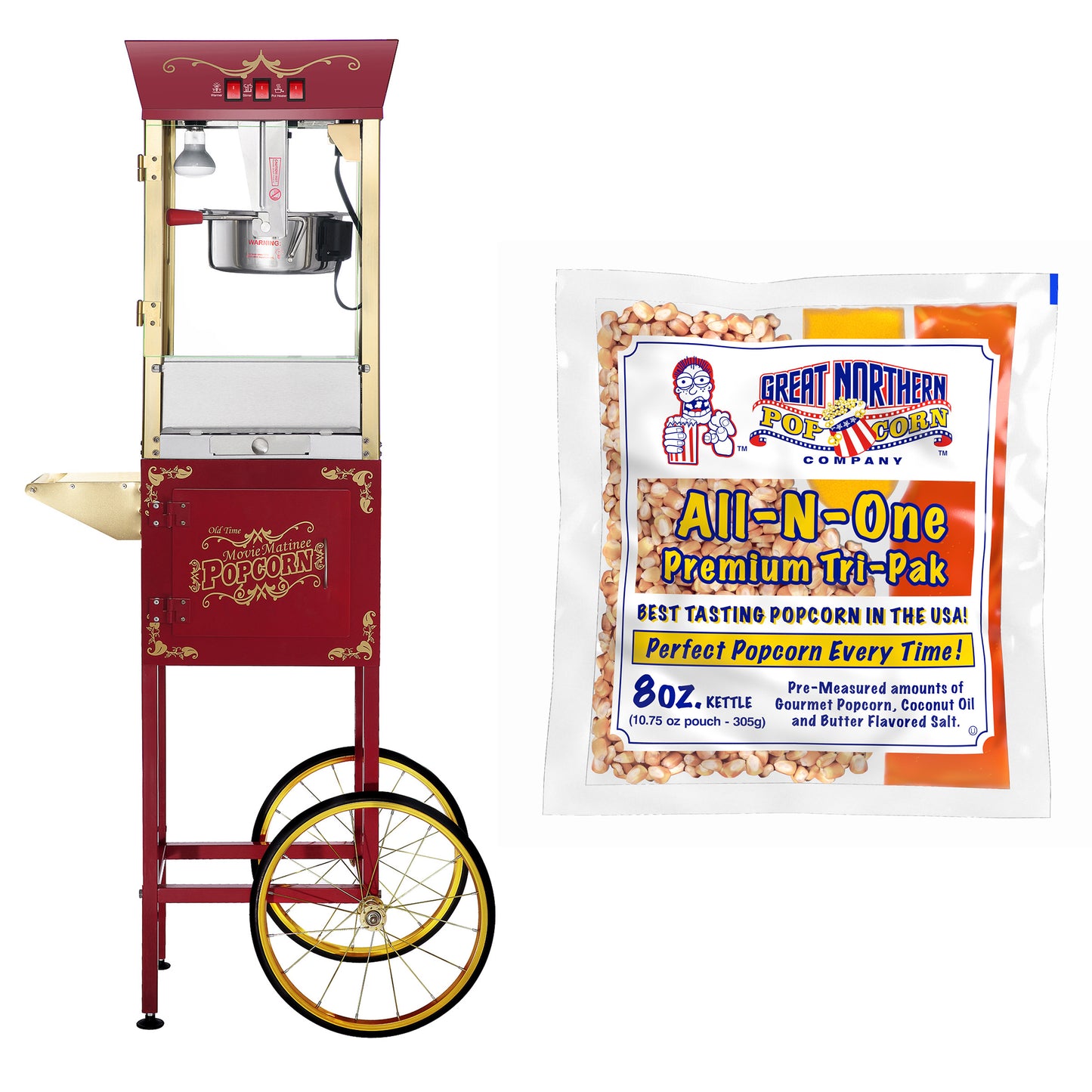 Great Northern Popcorn Machine, Cart and Popcorn