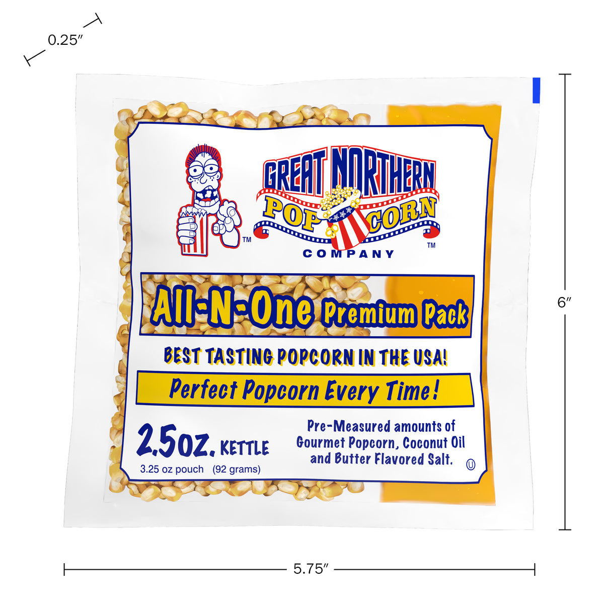 Great Northern Popcorn 2.5oz Size, 80 Kernel Pack Case