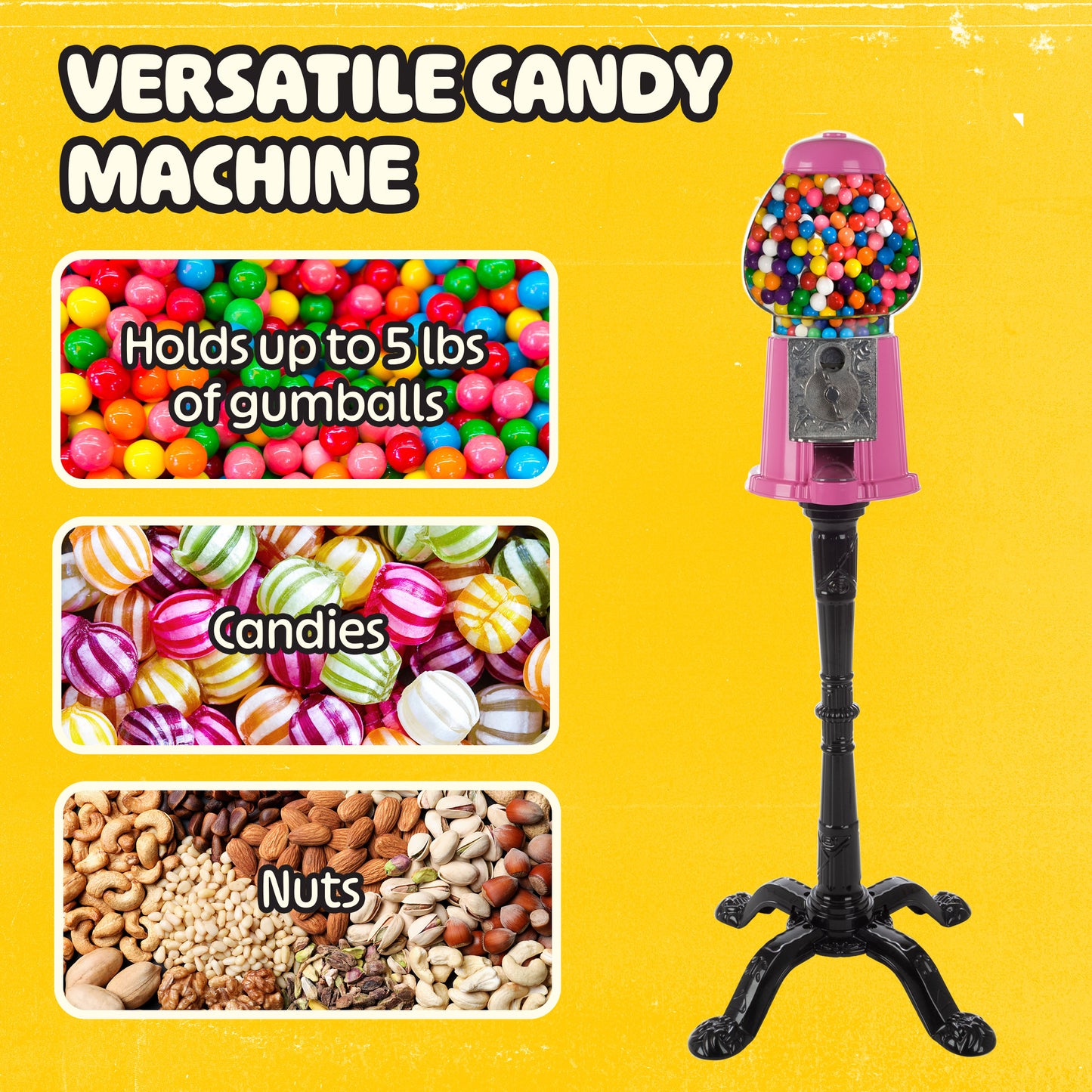 Great Northern Popcorn 15in Gumball Machine, Pink