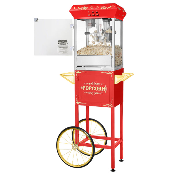 Great Northern Popcorn 8oz Popper with Cart, Red