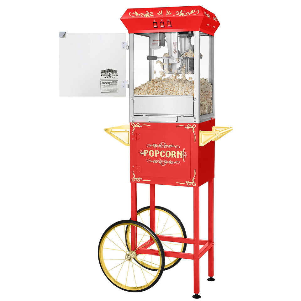 Great Northern Popcorn 8oz Popper with Cart, Red
