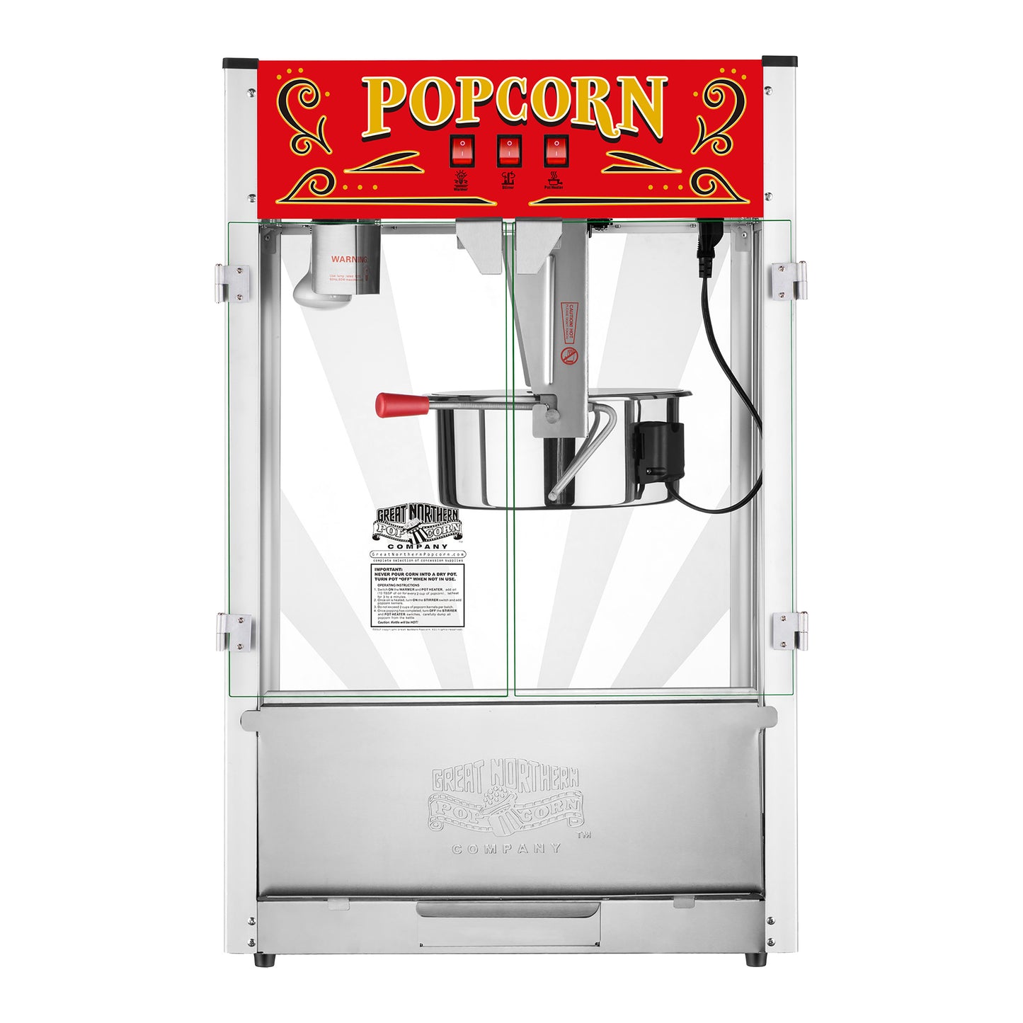 Great Northern Popcorn 16oz Countertop Popper, Red