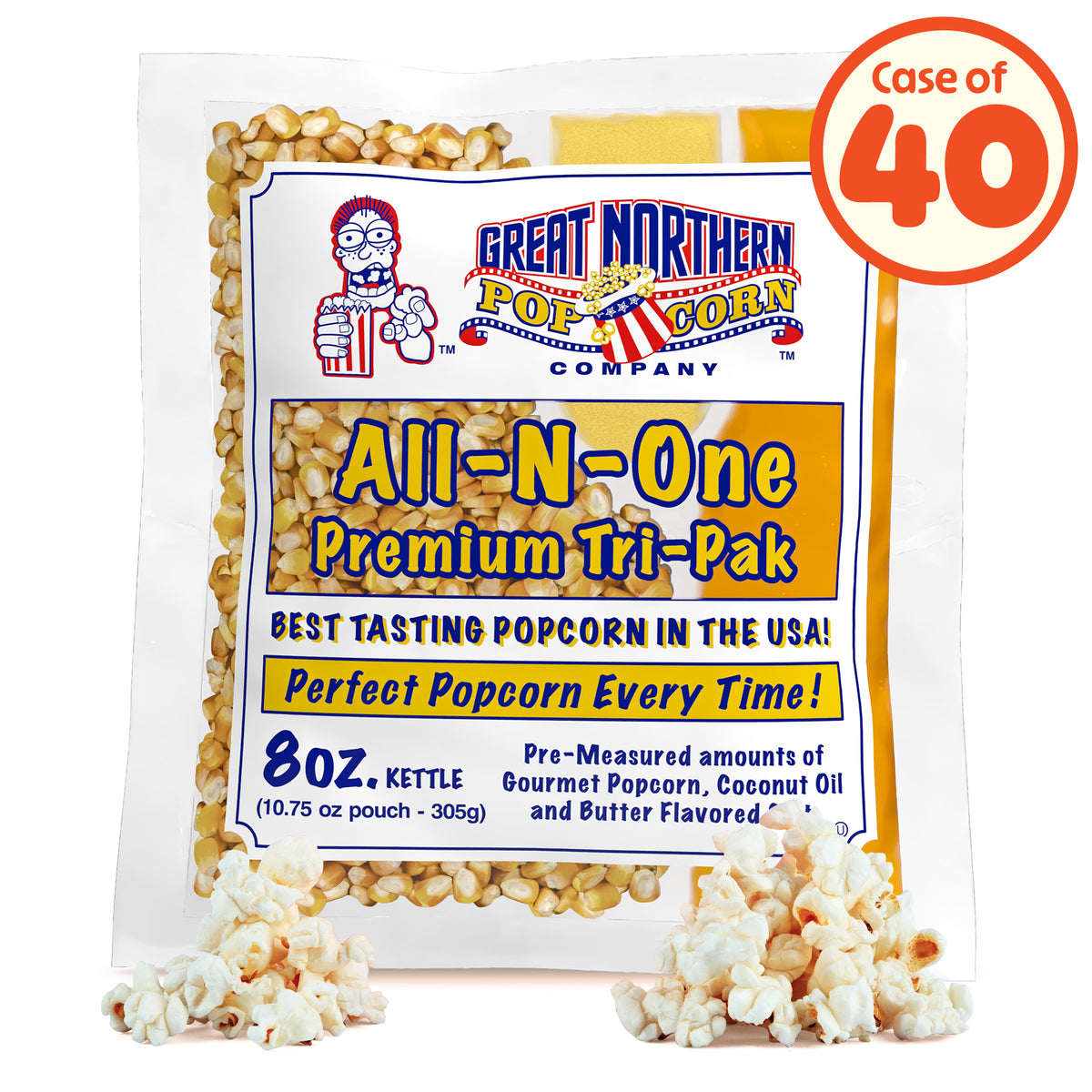 Great Northern Popcorn 8oz Size, 40 Kernel Pack Case