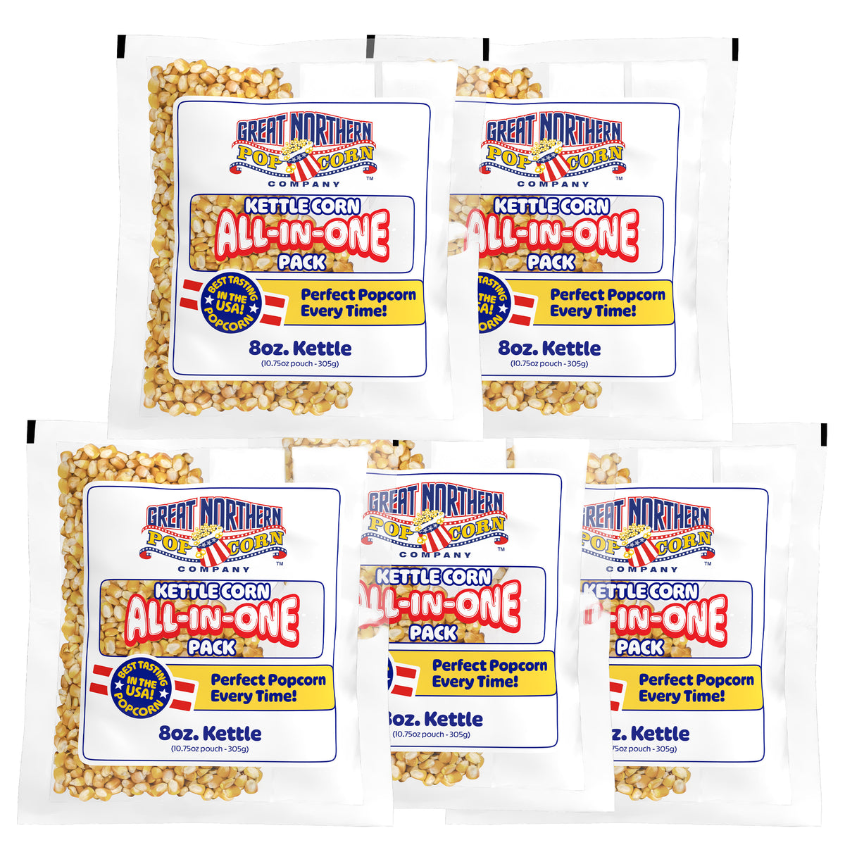 Great Northern Kettle Corn 8oz Size, 5 Kernel Pack Case