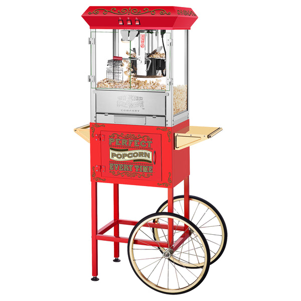 Great Northern Popcorn 10oz Machine with Cart, Red