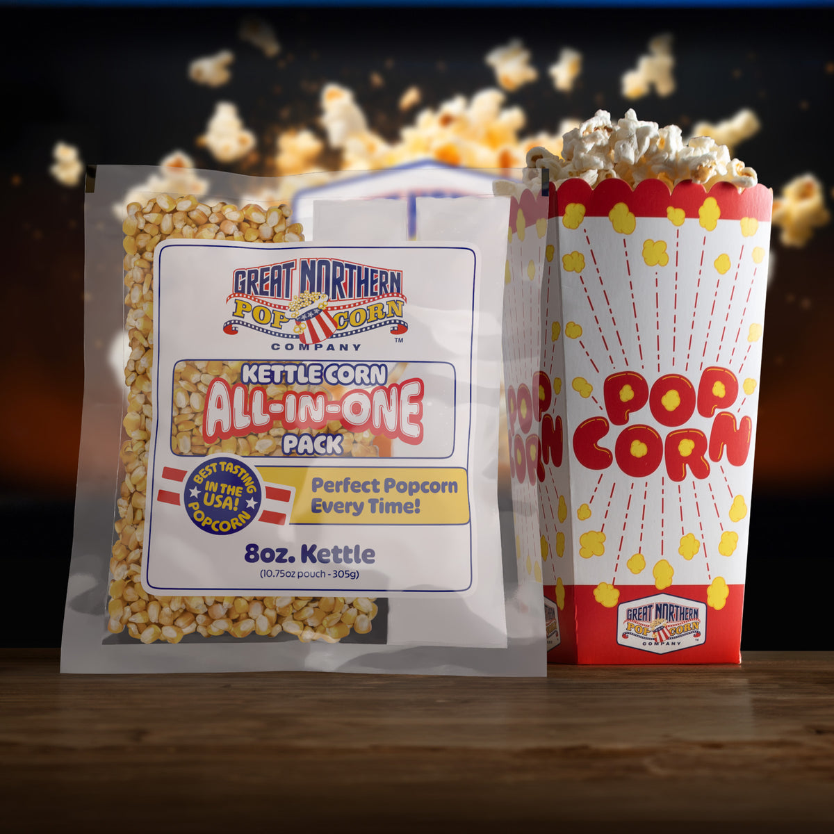 Great Northern Kettle Corn 8oz Size, 5 Kernel Pack Case