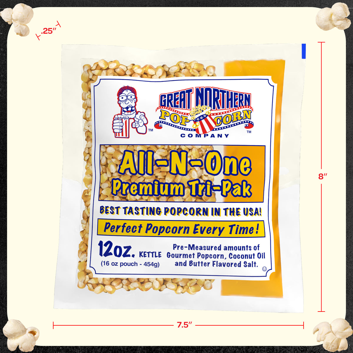 Great Northern Popcorn 12oz Size, 24 Kernel Pack Case