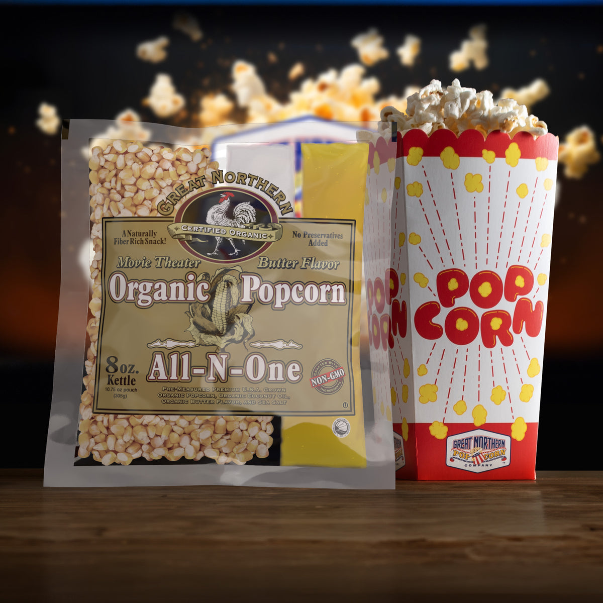 Great Northern Popcorn 8oz Size, 18 Kernel Pack Case