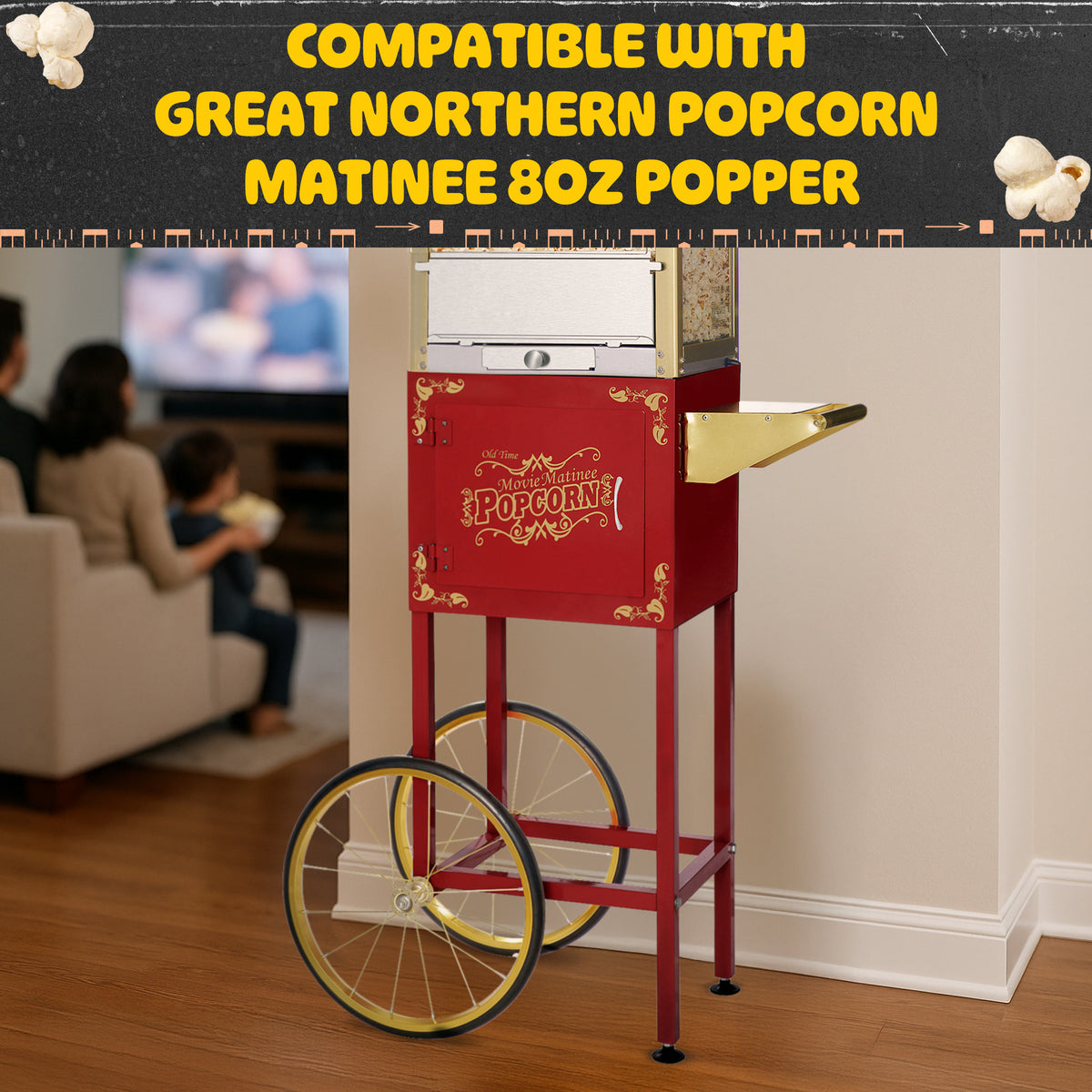 Great Northern Popcorn Matinee Rolling Cart, Red