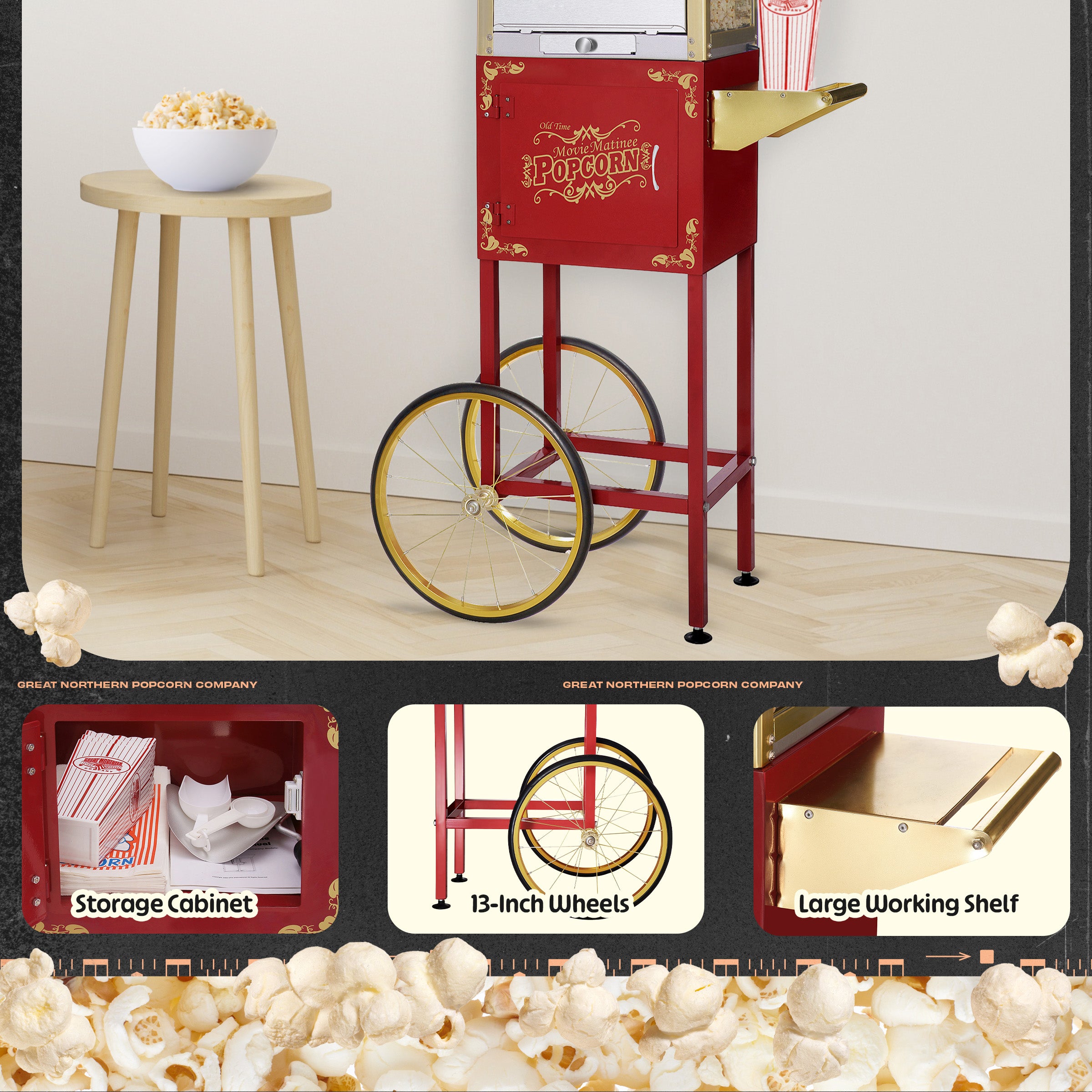 Great Northern Popcorn Matinee Rolling Cart