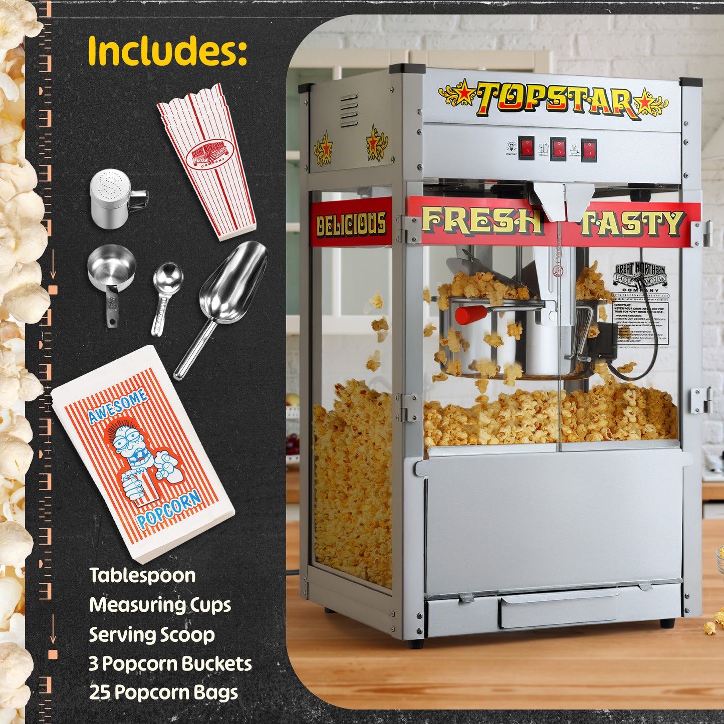 Great Northern Popcorn 12oz Popcorn Machine, Red