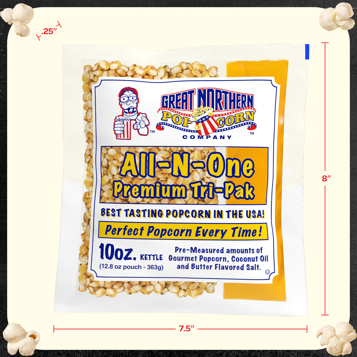 Great Northern Popcorn 10oz Size, 24 Kernel Pack Case