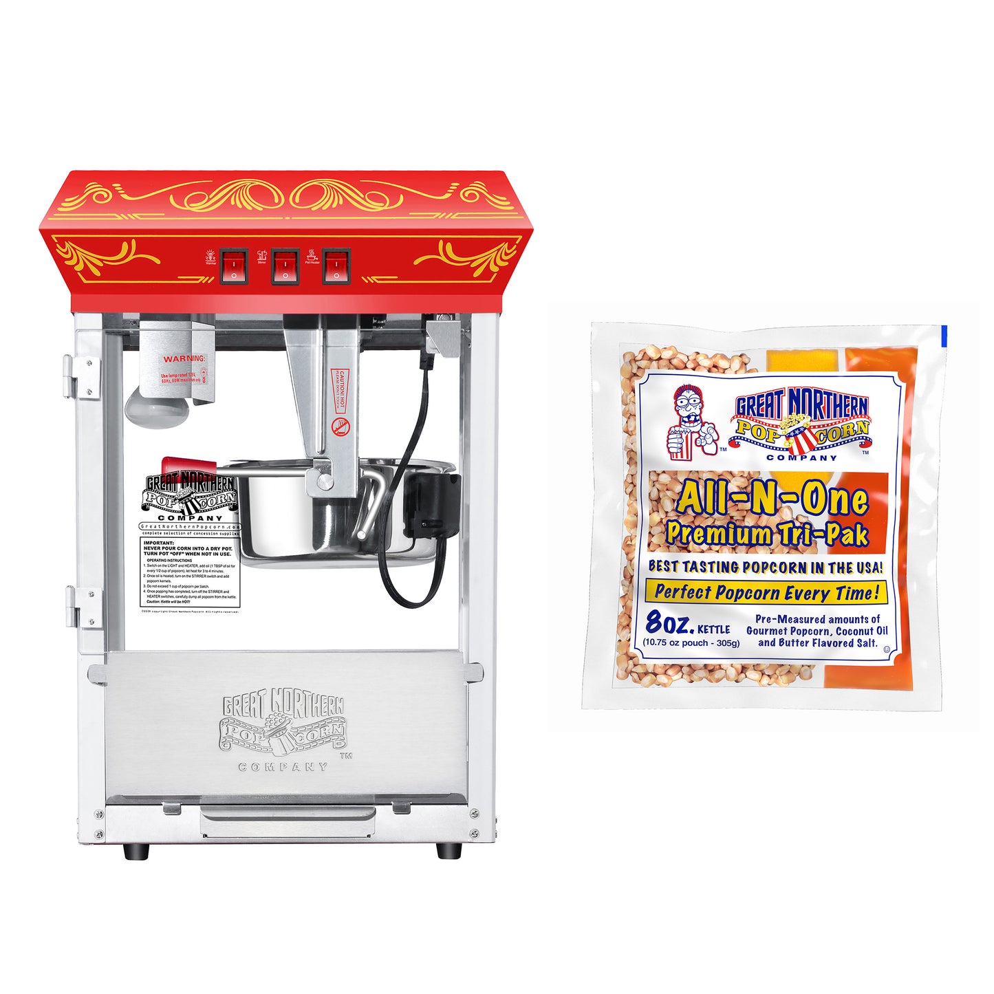Great Northern Popcorn Pop Corn Machine with Packs