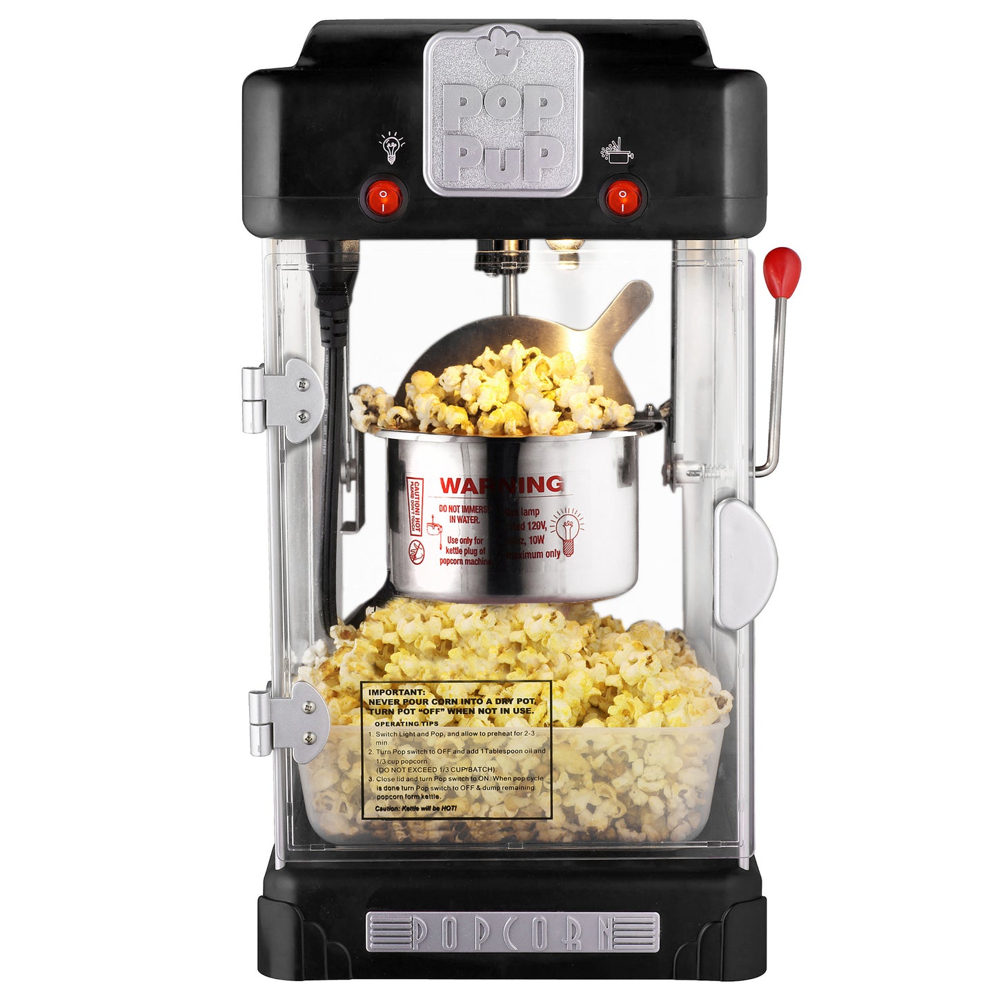 Great Northern Popcorn 2.5oz Pop Pup Popper, Black