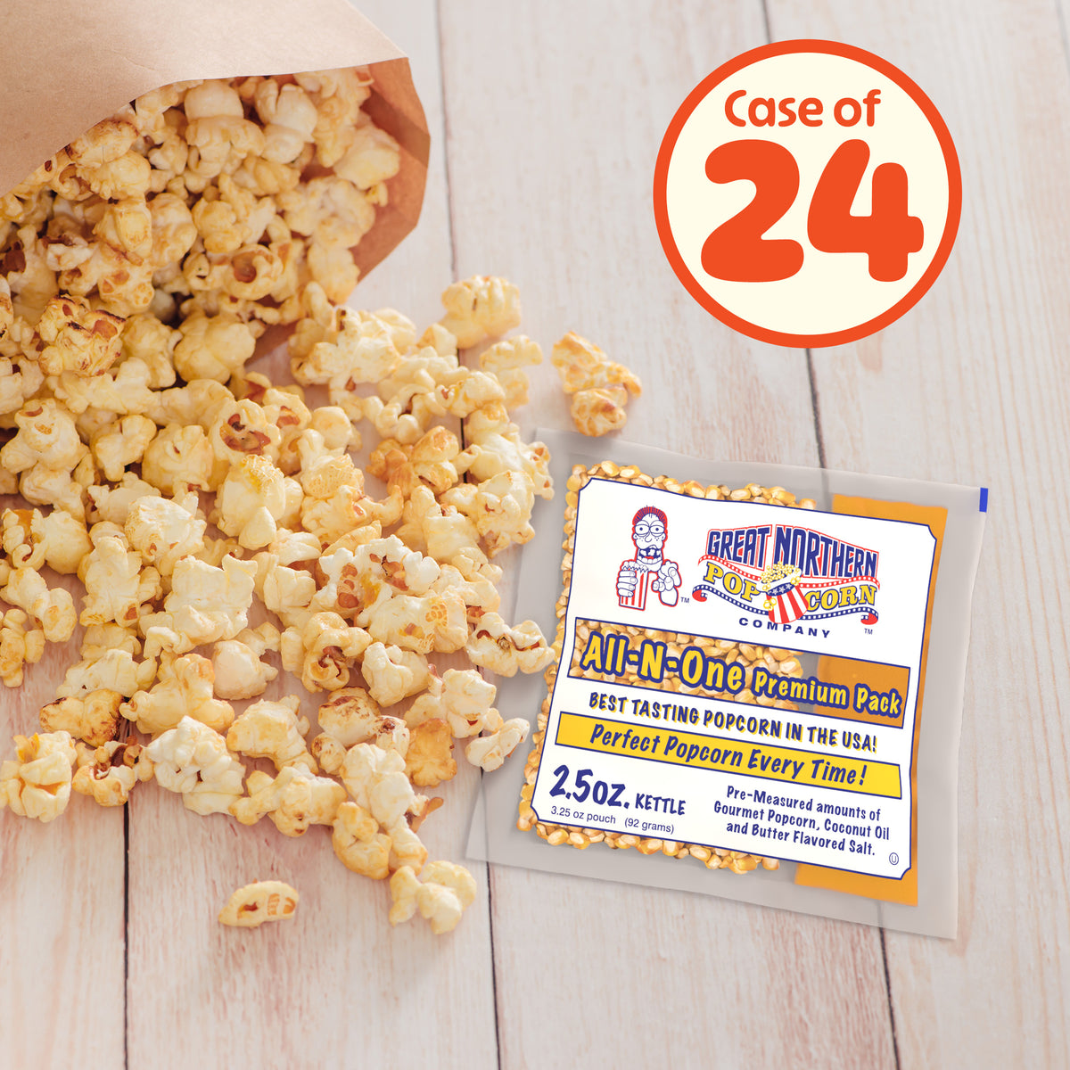 Great Northern Popcorn 2.5oz Size, 24 Kernel Pack Case
