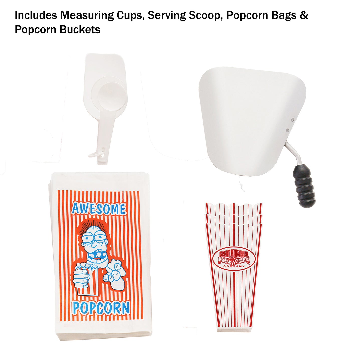 Carnival Countertop Popcorn Machine – 3 Gallon Popcorn Popper, 8oz Kettle, Warmer, and 5 All-in-One Kernel Packs by Great Northern Popcorn (Red)