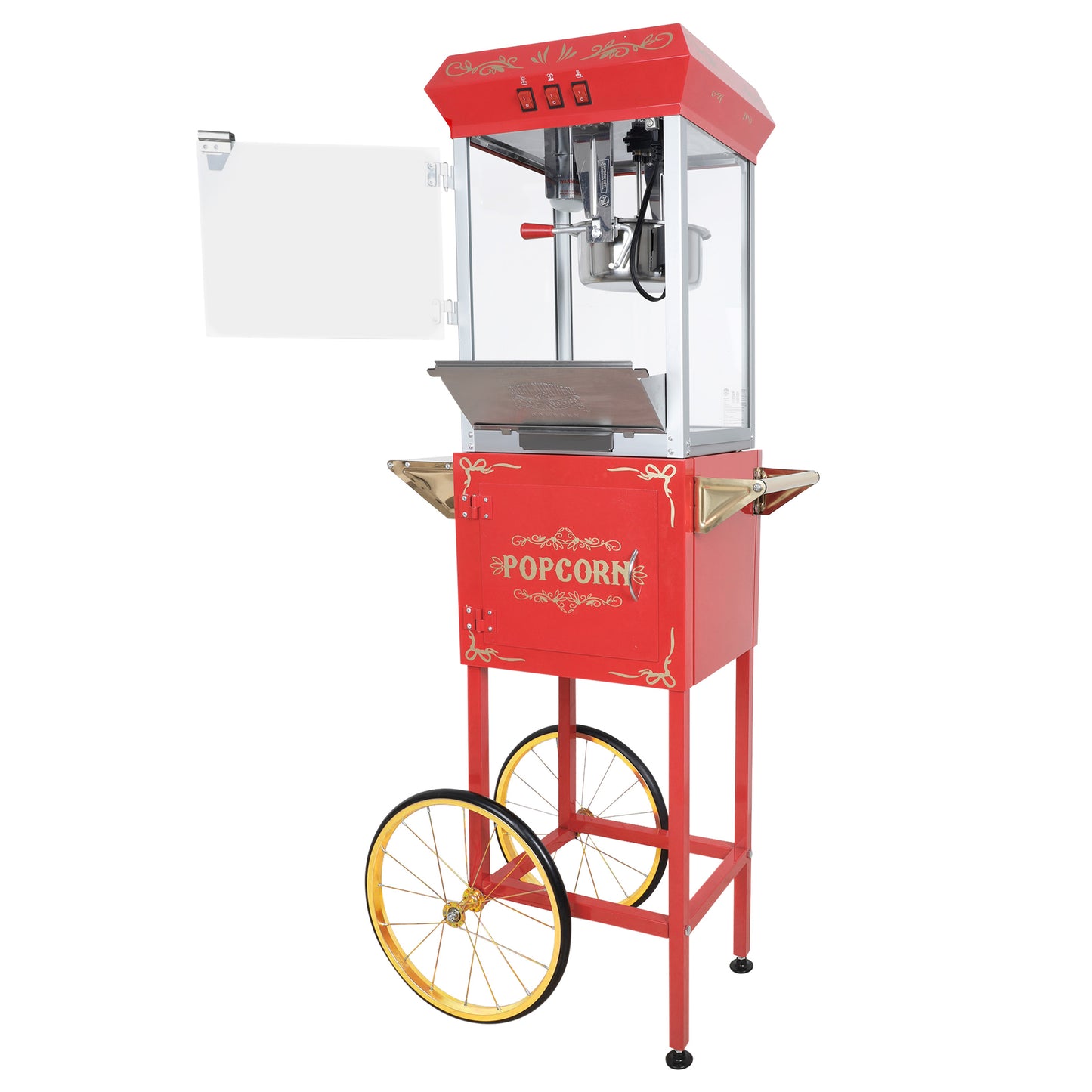 Great Northern Popcorn 8oz Popper with Cart, Red