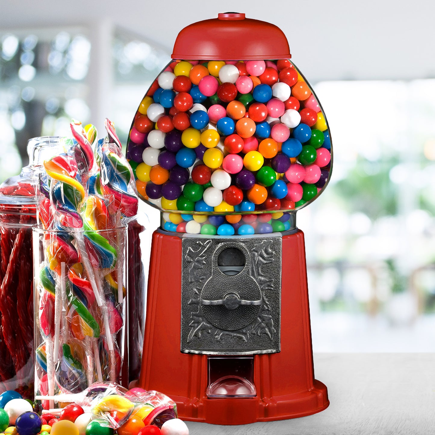 Great Northern Popcorn 15in Gumball Machine, Red