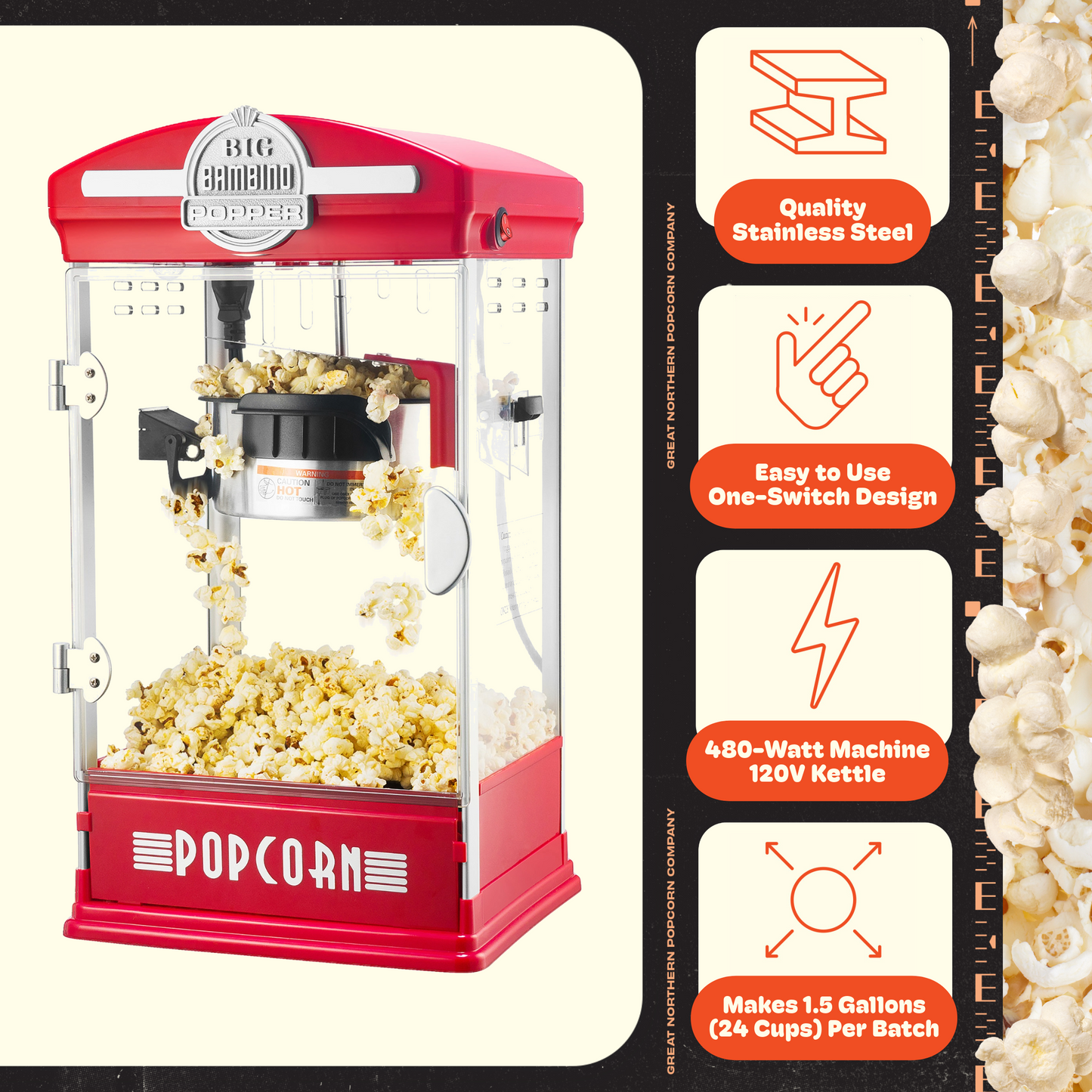 Great Northern Popcorn Big Bambino Popcorn Machine