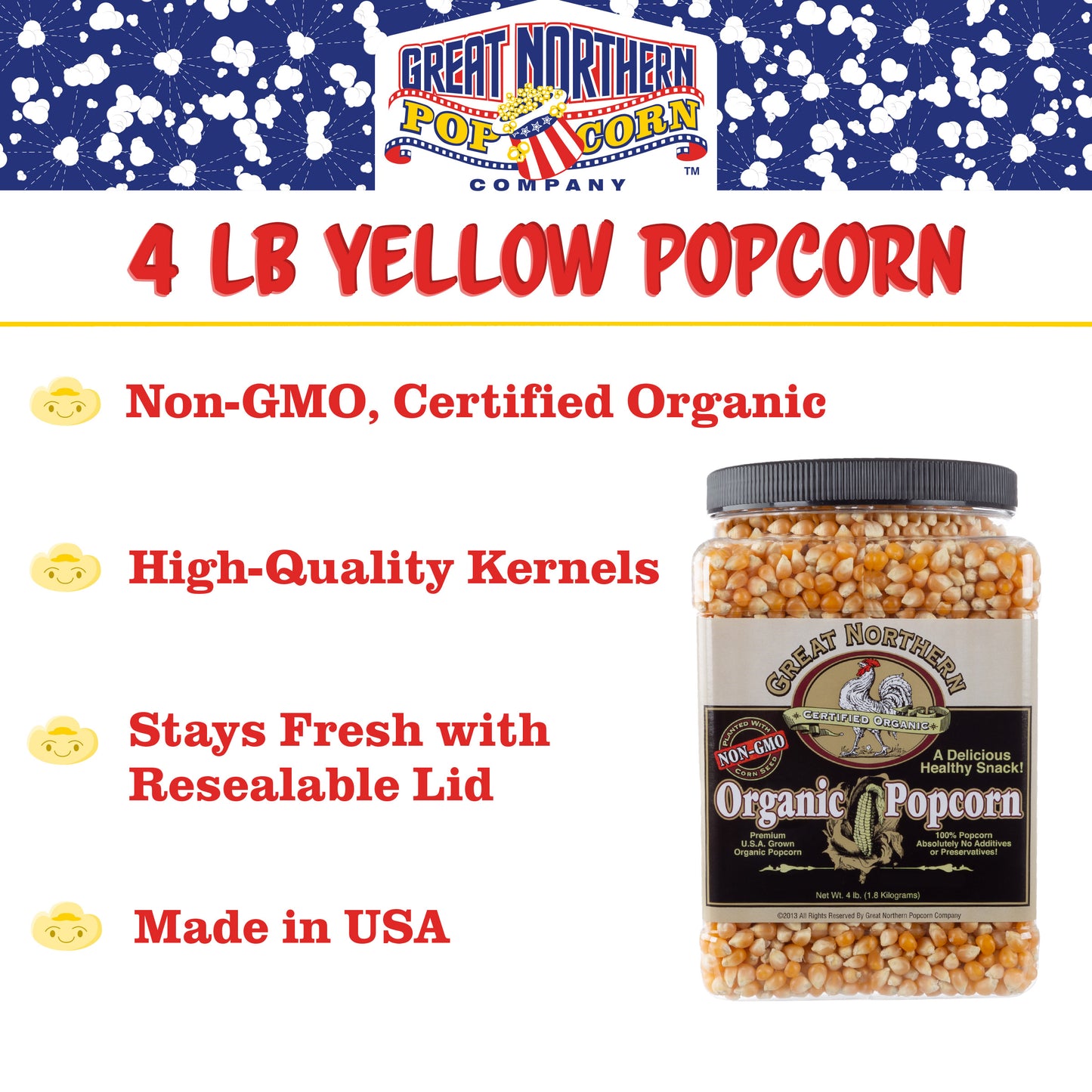 Great Northern Popcorn 4lb Jug of Popcorn Kernels