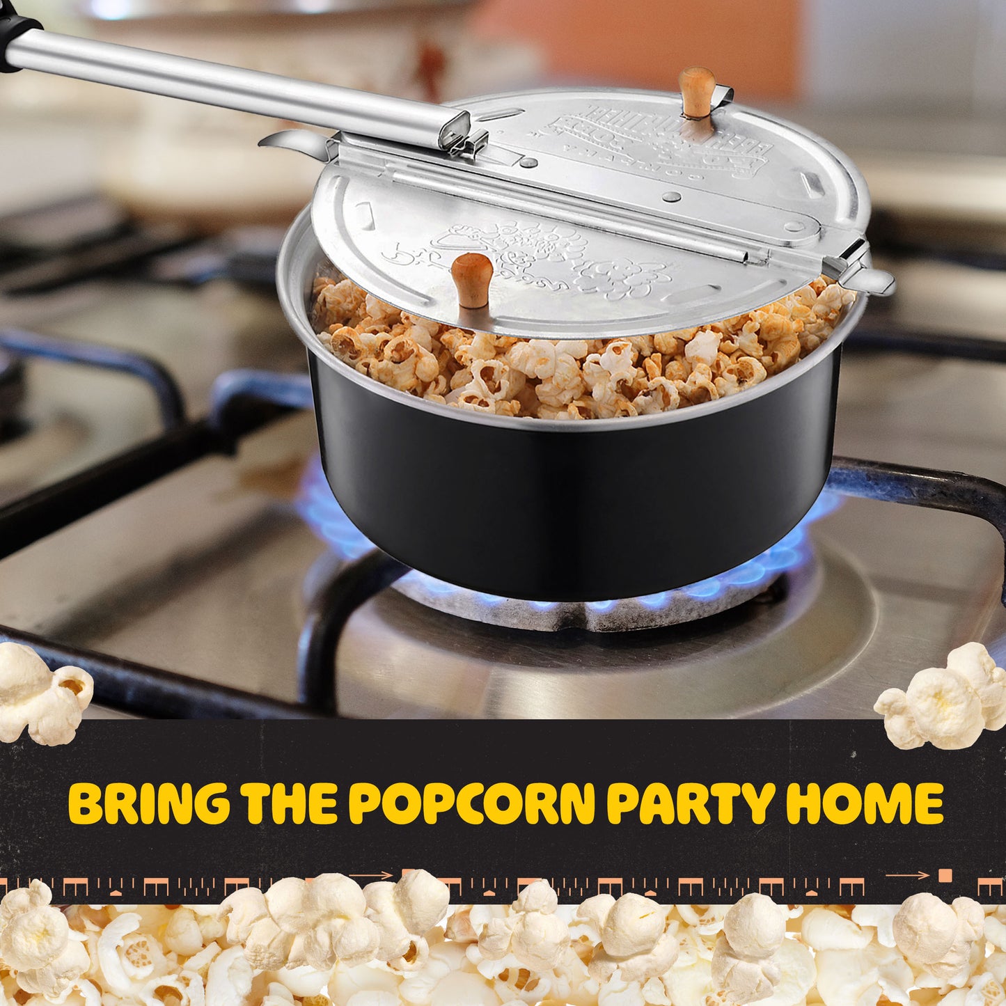 Great Northern Popcorn Campfire Popper, Black