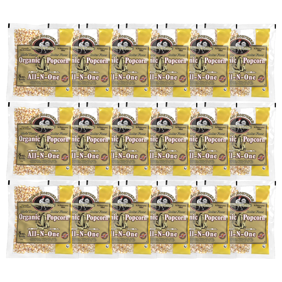 Great Northern Popcorn 8oz Size, 18 Kernel Pack Case