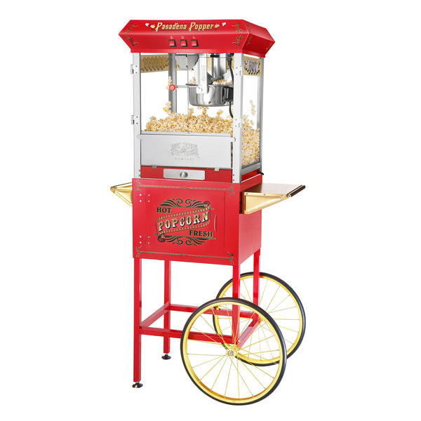 Great Northern Popcorn 8oz Popper with Cart, Red