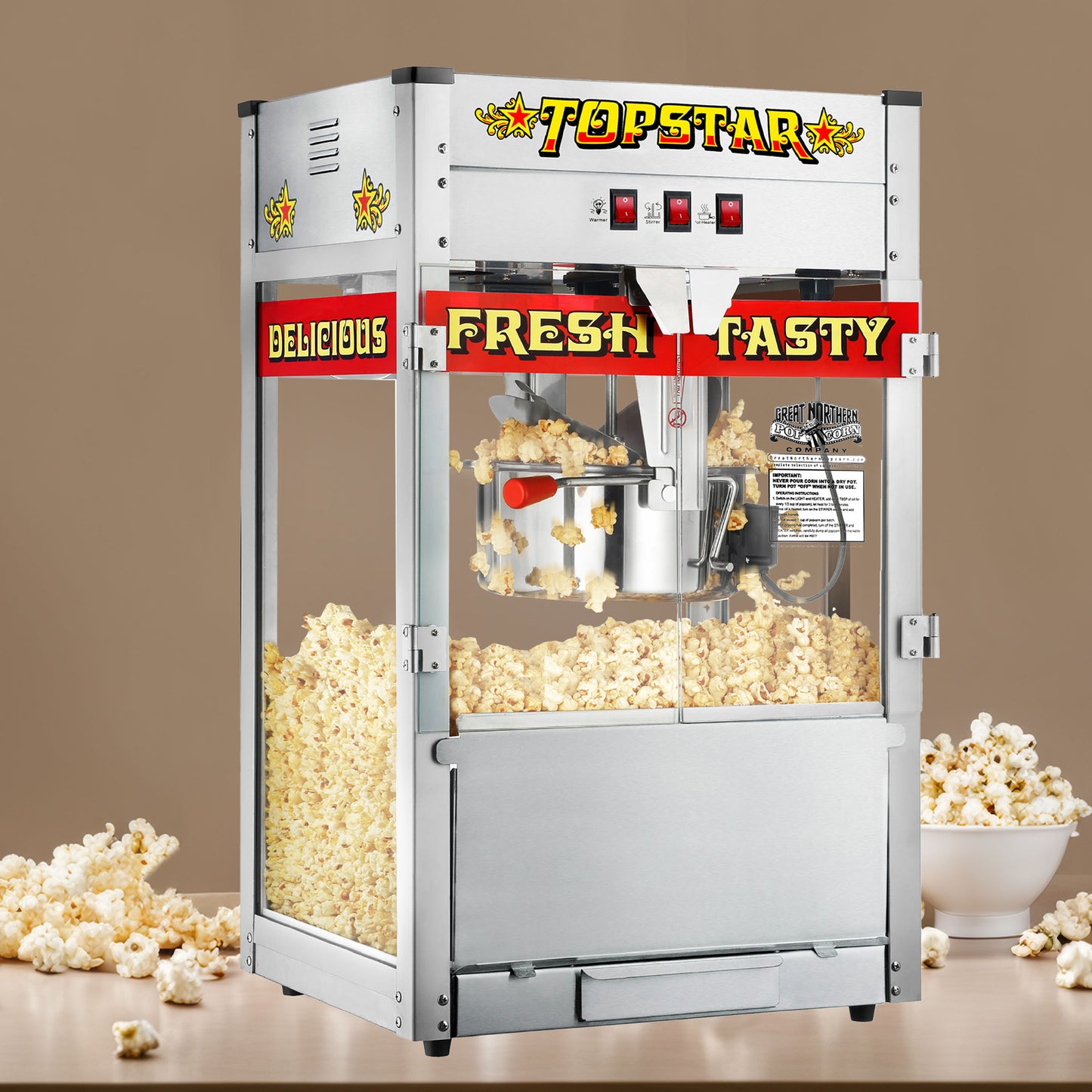 Great Northern Popcorn 12oz Popcorn Machine, Red