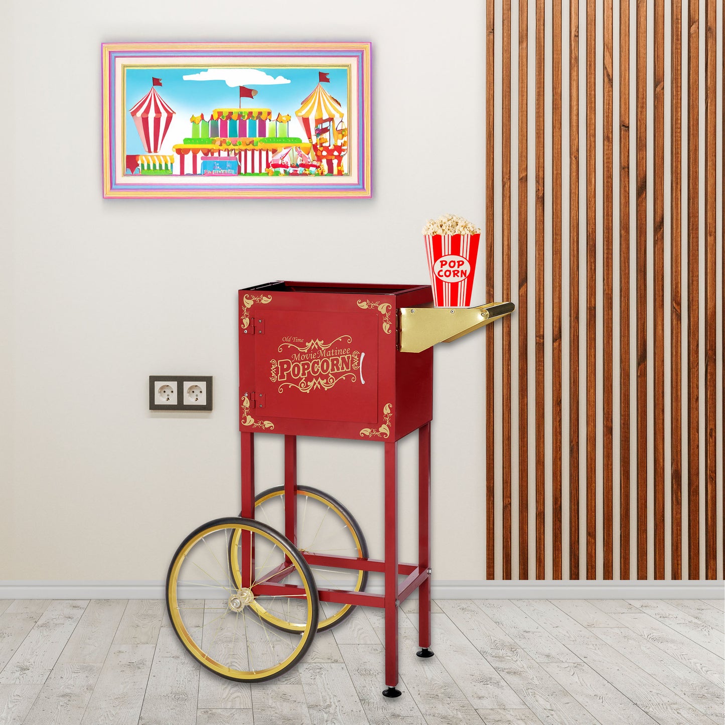 Great Northern Popcorn Matinee Rolling Cart, Red