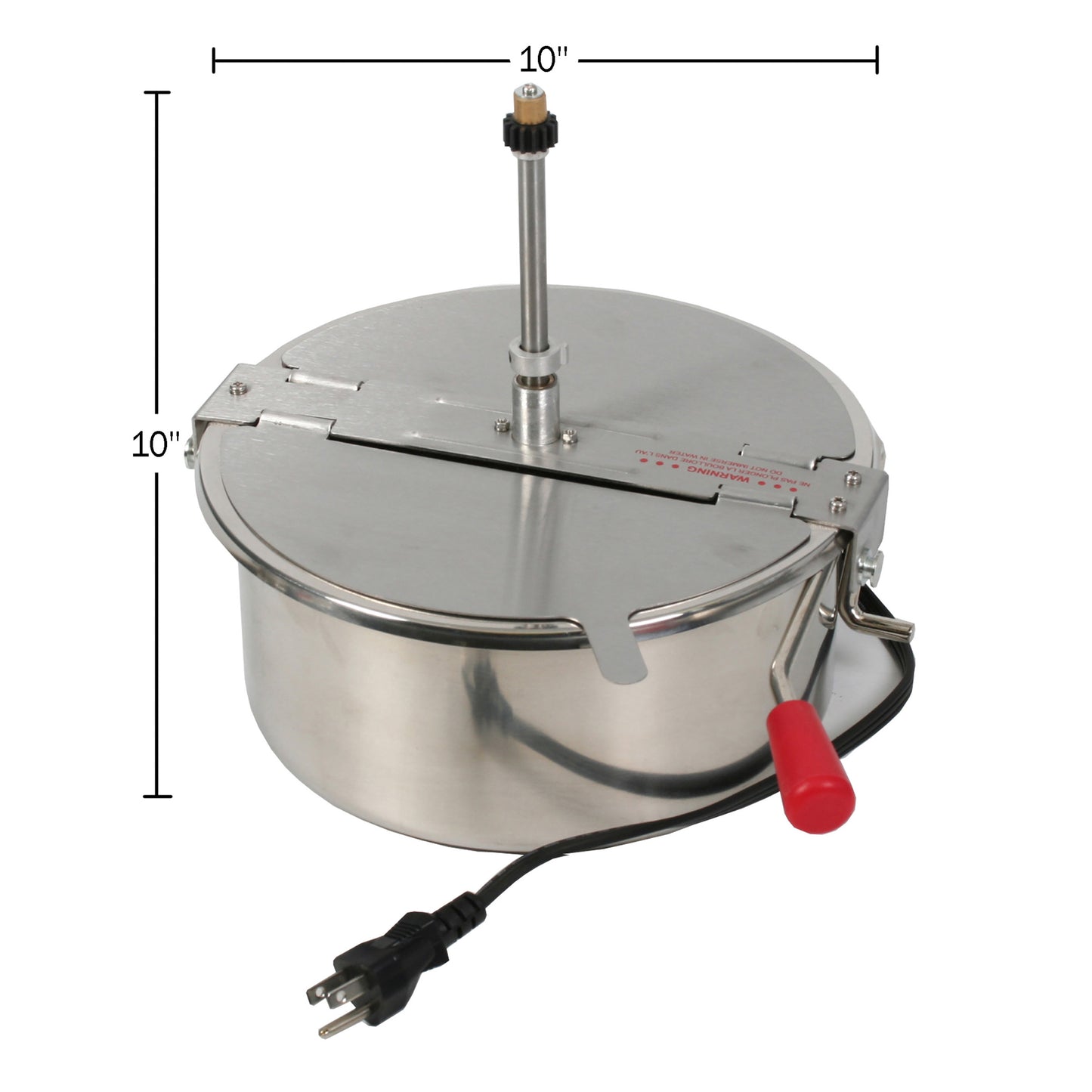 12 Oz Replacement Kettle for Popcorn Machine  1350W Kettle Popper with Lid, Stirrer, Gear Shaft, and 3-Prong Plug by Great Northern Popcorn