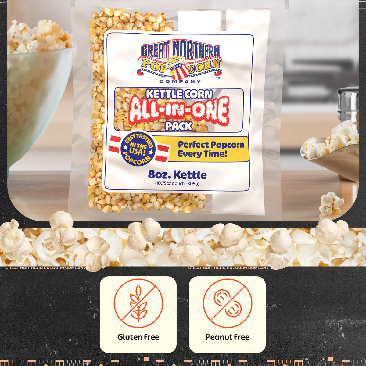 Great Northern Kettle Corn 8oz Size, 5 Kernel Pack Case