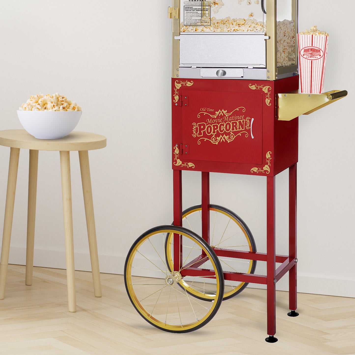 Great Northern Popcorn Matinee Rolling Cart, Red