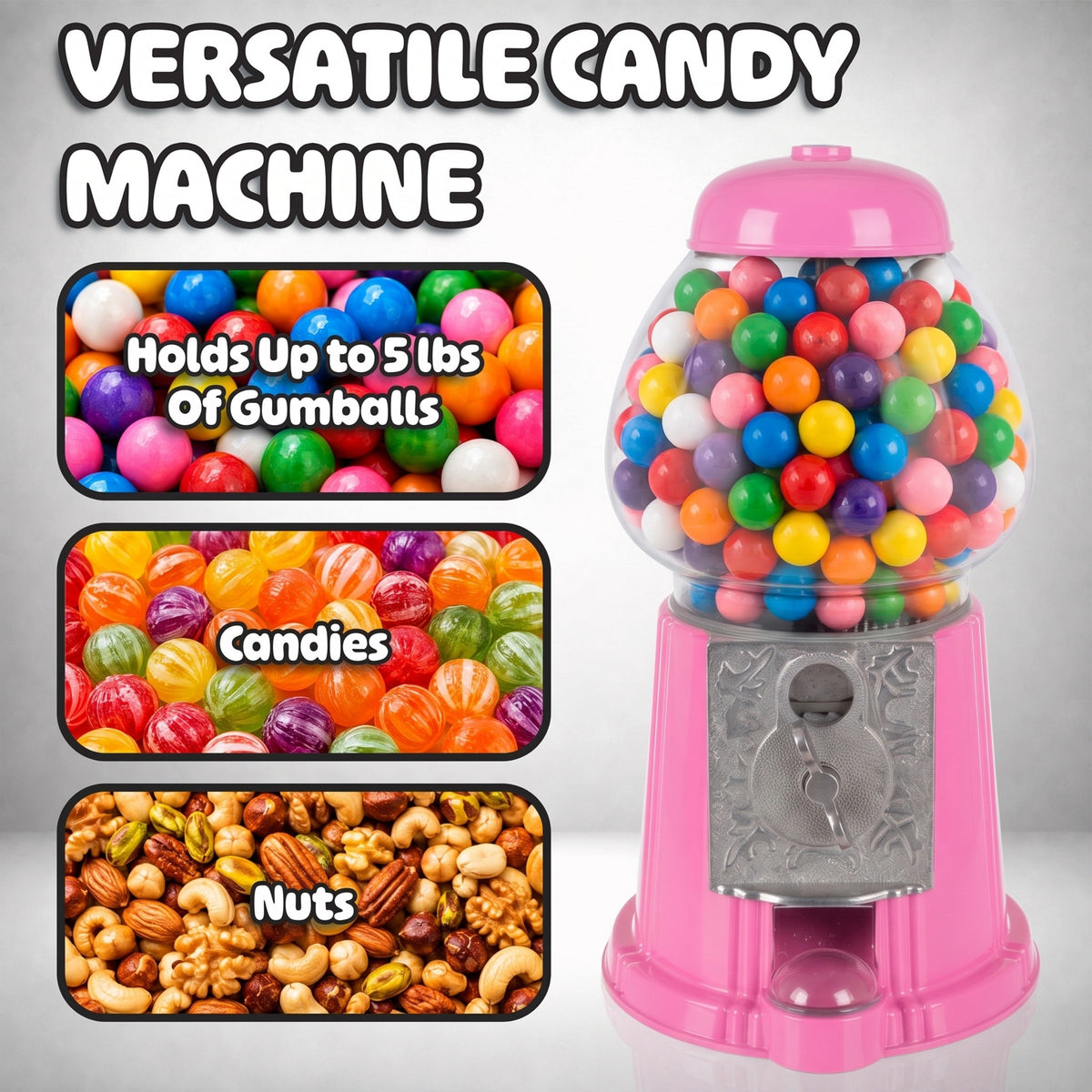 Great Northern Popcorn 15in Gumball Machine, Pink