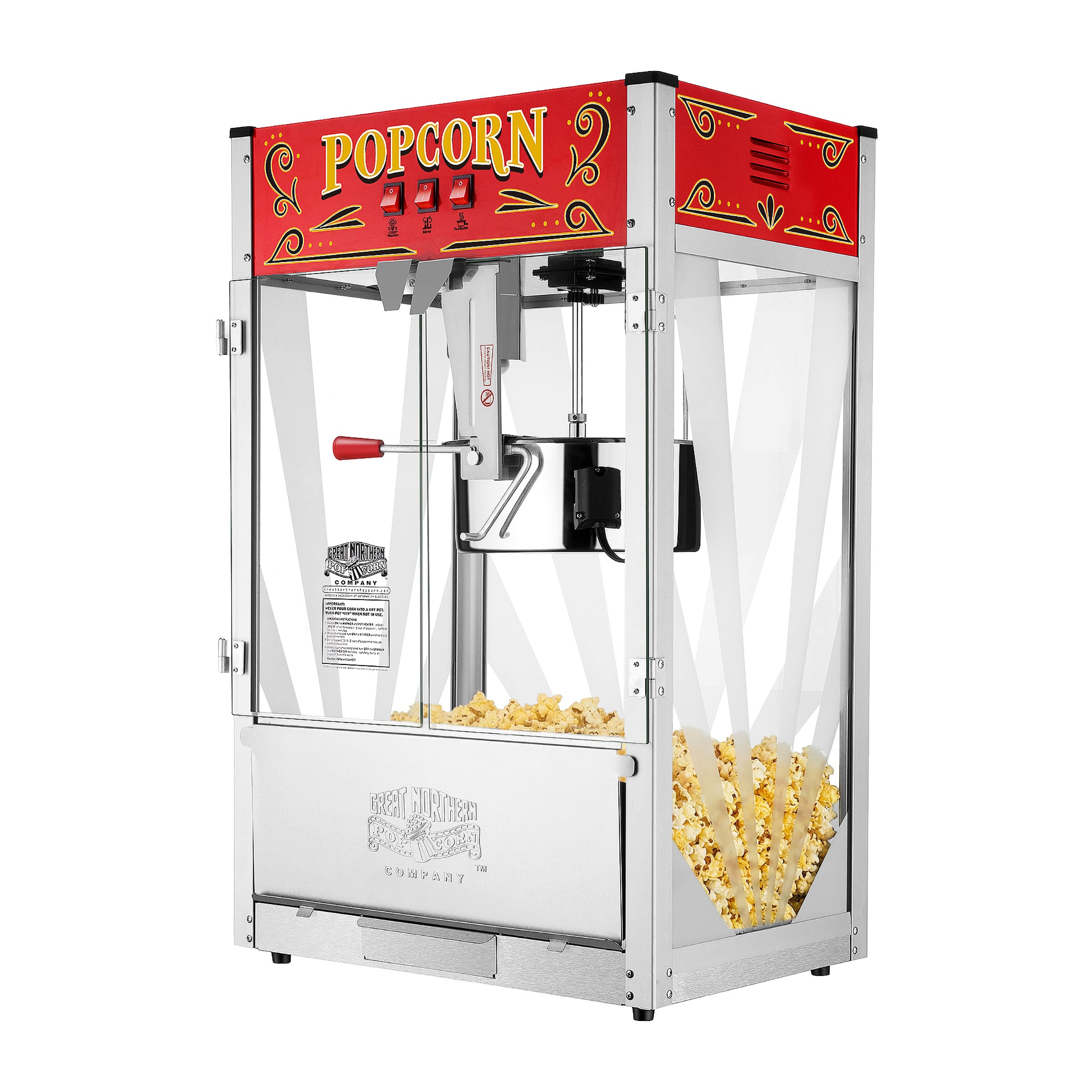 Great Northern Popcorn 16oz Countertop Popper, Red