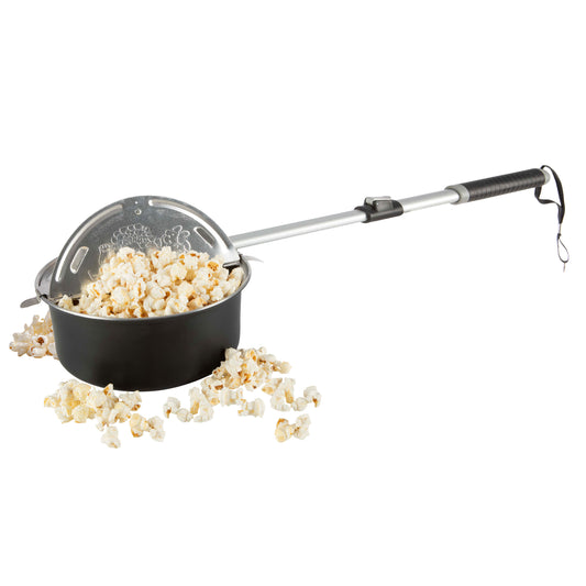 Great Northern Popcorn Campfire Popper with Telescoping Handle, Black