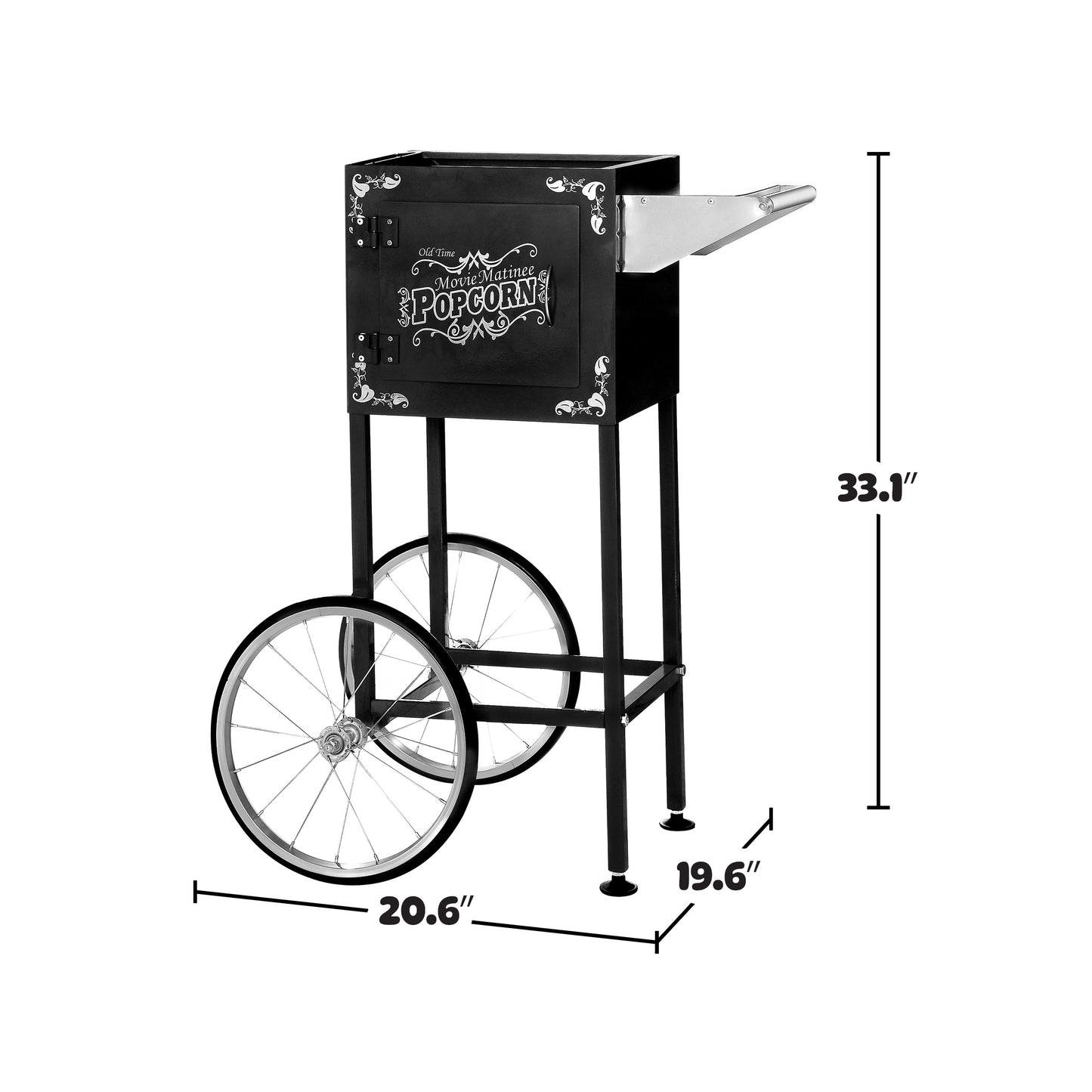 Great Northern Popcorn Matinee Rolling Cart, Black