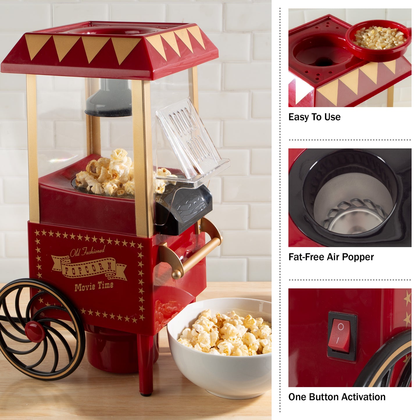 Great Northern Popcorn 6-Cup Hot Air Popper, Red