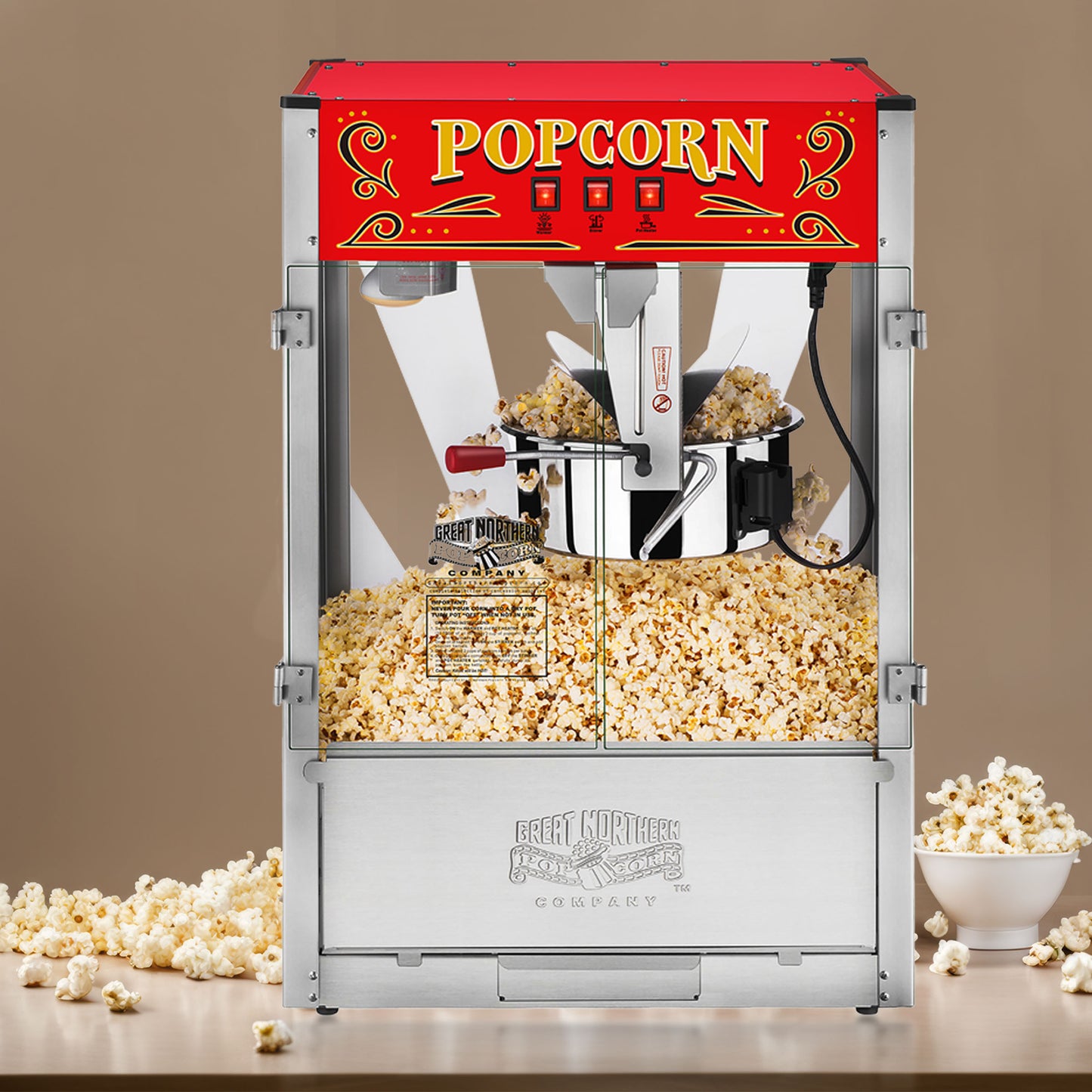 Great Northern Popcorn 16oz Countertop Popper, Red