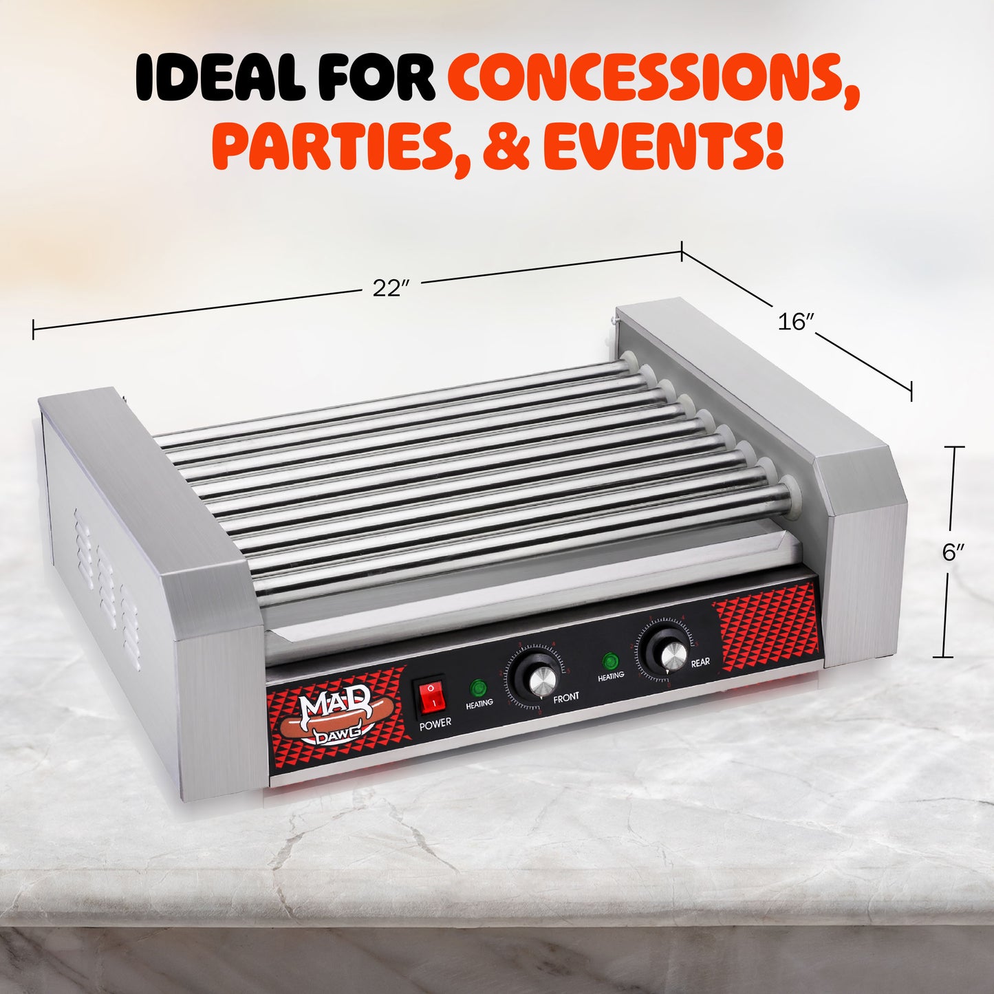 Great Northern Popcorn 9-Roller Hot Dog Machine